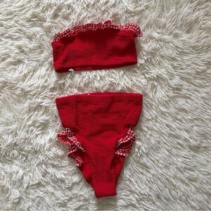 New Hunza G Red Peggy Swimwear Set